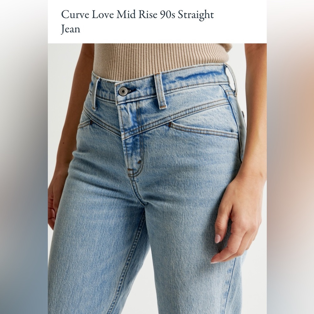 Abercrombie 90s Straight Mid Rise Size 31 Curve Love